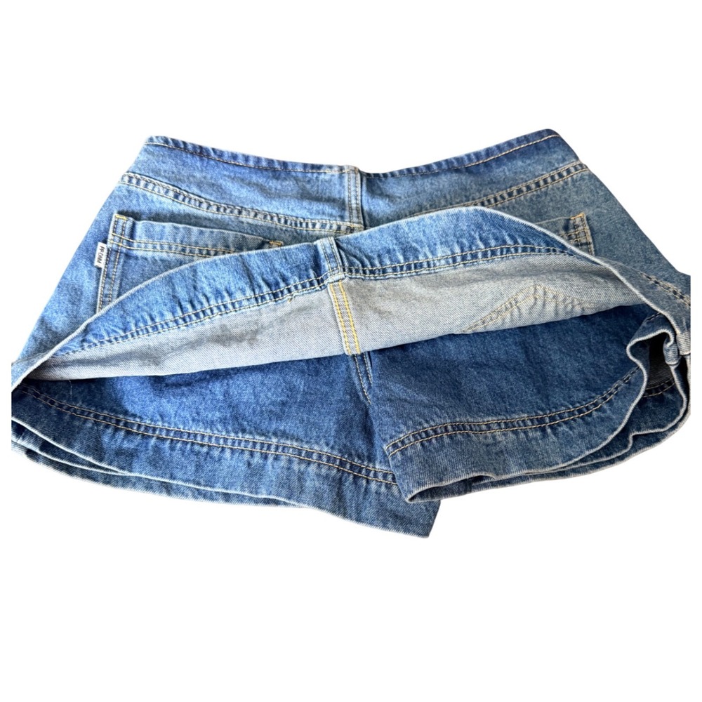 Princess Polly Stephanie Denim Skort Blue Mini Skirt Shorts US 0 - Picture 5 of 9